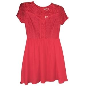 Francesca's Ladelle Red Lace Dress Medium NWT